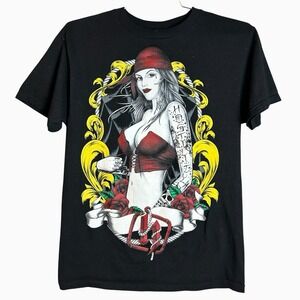 Vintage Y2K Hostility Tattooed Girl T-Shirt Size Medium